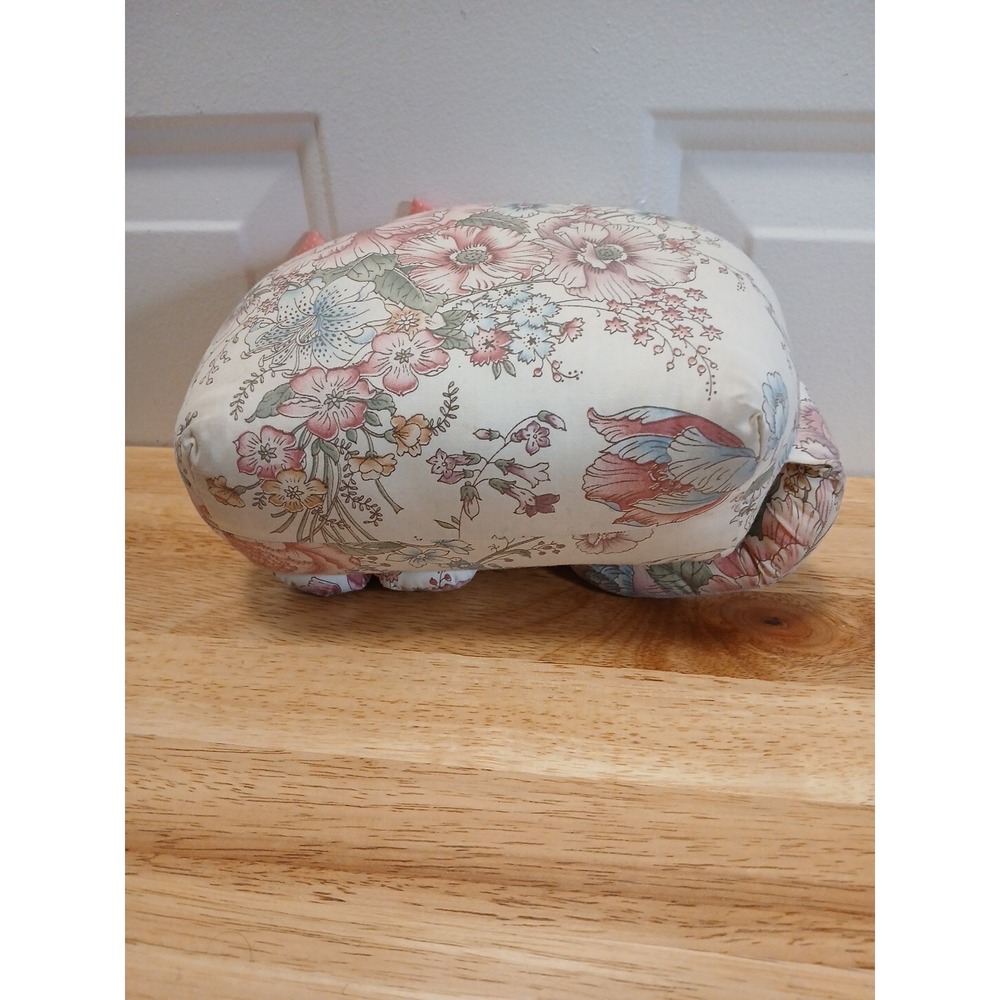 Cat Shelf Sitter Handmade Fabric Cat With Bow Doorstop Decor Sleeping Cat  8"x5" - Picture 5 of 7